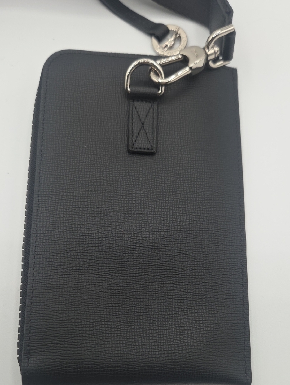 NWOT Longchamp Le Foulonné Leather Phone Case & Card Holder Lanyard - Black - Picture 6 of 11